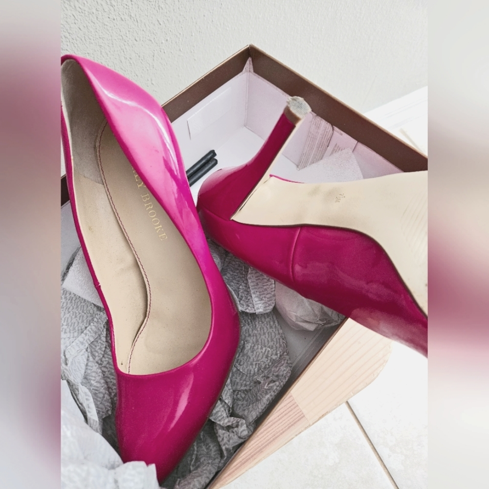 Audrey Brooke Pink Patent Leather heels
